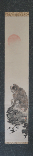 japanese scroll, painting of a monkey